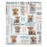 Personalized Cute Cow Blanket - Birthday Gifts For Kids